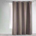 Rideau occultant grande hauteur 135 x 280 cm - uni taupe noisette � ?illets