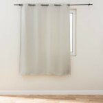 Rideau occultant � ?illets tramina 135 x 180 cm - naturel polyester tiss� petite hauteur