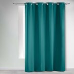 Rideau occultant � ?illets 135 x 240 cm - uni bleu paon 100% polyester