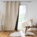Rideau � ?illets isolant phonique et thermique ? doubl� polaire ? jupiter lin ? 140 x 260 cm