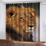 Rideaux occultants lion dor animal 3d - impression num�rique - 80x160cm