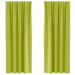 Rideaux occultants modernes - vidaxl - pomme verte - polyester - 225x140 cm - 2 pi�ces - bloque la lumi�re ...