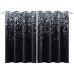 Rideaux occultants noir avec paillettes argent�es - lot de 2 - 60x120cm - ambiance contemporaine et design ...