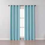Rideaux occultants - non spcifi - 100 x 200 cm - bleu ciel - 2 panneaux - synthtique