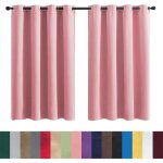 Rideau occultant - rose - 140 x 175 cm - isolant thermique - anti bruit - ?illets