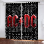 Rideau occultant thermique - acdc - lot de 2 - multicolore - synth�tique - rectangulaire