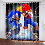 Rideaux occultants thermique isolants super mario - blanc - rectangulaire - passe - tringle