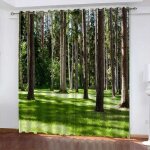 Rideaux occultants thermique et phonique paysage grand arbre prairie rideaux exterieurs pour terrasse ...