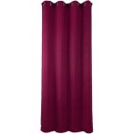 Rideau occultant - uni effet sabl - 100% polyester - 140 x 260 cm - rouge bordeaux