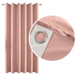 Rideau occultant en velours �pais 90% avec anneaux et ?illets rose poudr� 140x250