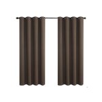 Rideau occultant - velours marron - 225 x 140 cm - isolant thermique - 2 pi�ces � oeillets