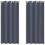 Rideaux occultants - vidaxl - anthracite - polyester - 260x140 cm - lot de 2 - faciles � manipuler - ...