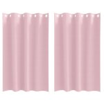 Rideaux occultants - vidaxl - rose b�b� - polyester - 175x140 cm - lot de 2 - occultant - facile � manipuler ...