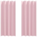Rideaux occultants - vidaxl - rose b�b� - polyester - 260x140 cm - 2 pi�ces - bloque la lumi�re - facile ...
