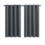 Rideaux occultants - zgeer - lot de 2 - 34x54in - gris fonc� - polyester isolant