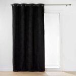 Rideau a oeillets 140 x 240 cm bouclette unie wooly noir