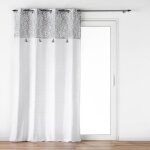 Rideau a oeillets 140 x 240 cm coton / polyester + top imp + pompon flavie sans