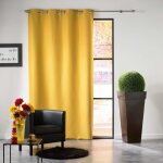 Rideau a oeillets 140 x 240 cm occultant uni mezzo jaune
