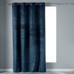 Rideau � ?illets velvetine 140x240cm bleu marine