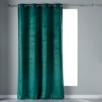 Rideau � ?illets velvetine 140x240cm bleu p�trole