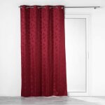 Rideau � ?illets 140 x 260 cm ? 100% occultant jacquard lunella bordeaux