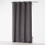 Rideau � ?illets 140 x 260 cm en microfibre unie ? absolu gris anthracite