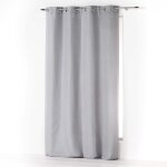 Rideau  ?illets 140 x 260 cm en microfibre unie ? absolu gris perle