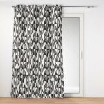 Rideau ?illets 140 x 280 cm polyester imprim� motif ikaris - noir