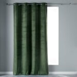 Rideau � ?illets velvetine 140x280cm vert kaki