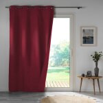 Rideau a oeillets double face 140 x 260 cm 100% occultant / satin� obscure bordeaux