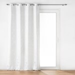 Rideau � oeillets (140 x 260 cm) eclat blanc occultant imprim� m�tallis�