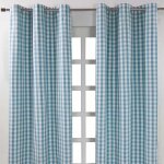 Rideaux oeillets à grands carreaux vichy bleu lot de 2 117 x 137 cm Rideaux oeillets à grands carreaux vichy bleu lot de 2 117 x 137 cm