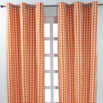 Rideaux oeillets à grands carreaux vichy orange lot de 2 117 x 137 cm Rideaux oeillets à grands carreaux vichy orange lot de 2 117 x 137 cm