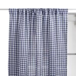 Rideau � passe - tringle en coton vichy bleu 140x260 cm