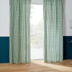Rideau � passe - tringle en coton vichy vert 140x260 cm