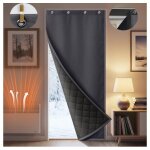 Rideau de porte isolant thermique 420 g / m� 100x210cm grisperfor� / auto - adh�sifanti - bruitcoupe ...