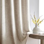 Rideaux semi - transparents aspect lin - febest - lot de 2 pi�ces - 210x140 cm - beige - occultants 70% ...