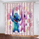 Rideaux stitch - lot de 2 rideaux enfants - occultant thermique - 60x120cm - multicolore