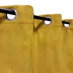 Rideau su�dine thermique doubl� polaire jaune moutarde - 140x240cm pr�t a poser atout ciel