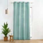 Rideau tamisant 140 x 280 cm polyester uni avec fils m�tallis�s - ?illets couleur sauge