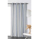 Rideau tamisant - effet rayures dantan bleu 145x265 cm