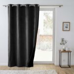 Rideau tamisant isolant thermique 140 x 260 cm velours relief polarchic - ?illets - noir