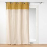 Rideau tamisant a oeillets 140 x 240 cm polycoton tessa ocre Rideau tamisant a oeillets 140 x 240 cm polycoton tessa ocre