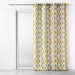Rideau tamisant a oeillets l140 x h260 cm polyester palpito jaune / blanc
