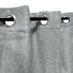 Rideau thermique effet lin chin� doubl� polaire ton sur ton � ?illets kaki clair - 135x240cm pr�t a poser ...