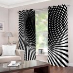 Rideau thermique isolant anti froid - rideaux chambre pour adulte et enfant 3d points noirs et blancs ...