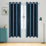 Rideau thermique isolant anti froid - haopyou - l132 x h183 cm - oeillets occultant - bleu marine