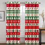 Rideau thermique occultant wapiti de noël vert blanc rouge 60x120cm - coloré - synthétique - rectangulaire ... Rideau thermique occultant wapiti de noël vert blanc rouge 60x120cm - coloré - synthétique - rectangulaire ...