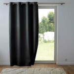 Rideau thermique phonique 140 x 260 cm 100% occultant / velours relief shadow noir Rideau thermique phonique 140 x 260 cm 100% occultant / velours relief shadow noir