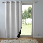 Rideau thermique phonique 140 x 260 cm 100% occultant / velours relief shadow perle